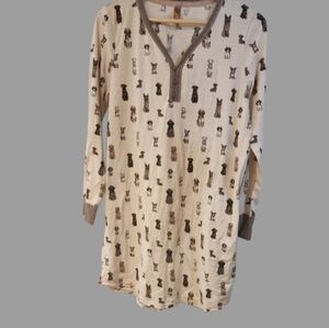 Denver Hayes‎ M Cream Dog PJS Cotton Blend Two Tone Comfort